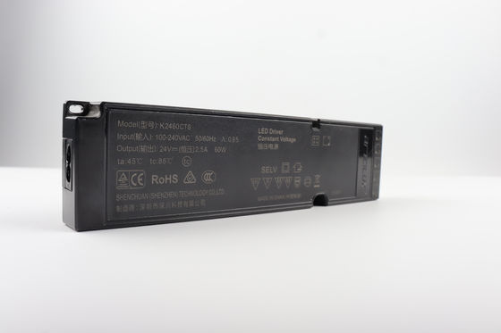 60W 24V 초 얇은 일정한 전압 전원 공급 LED 드라이버 전환