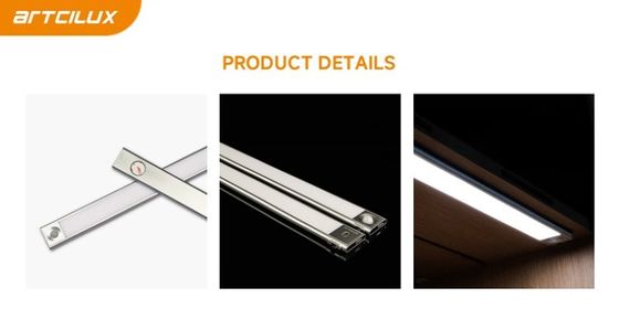 A3378 재충전 가능한 몸 센서 펭던트 라이트 200/400/520*40*12mm DC12V 4014-33LED 1.25W Ra>90